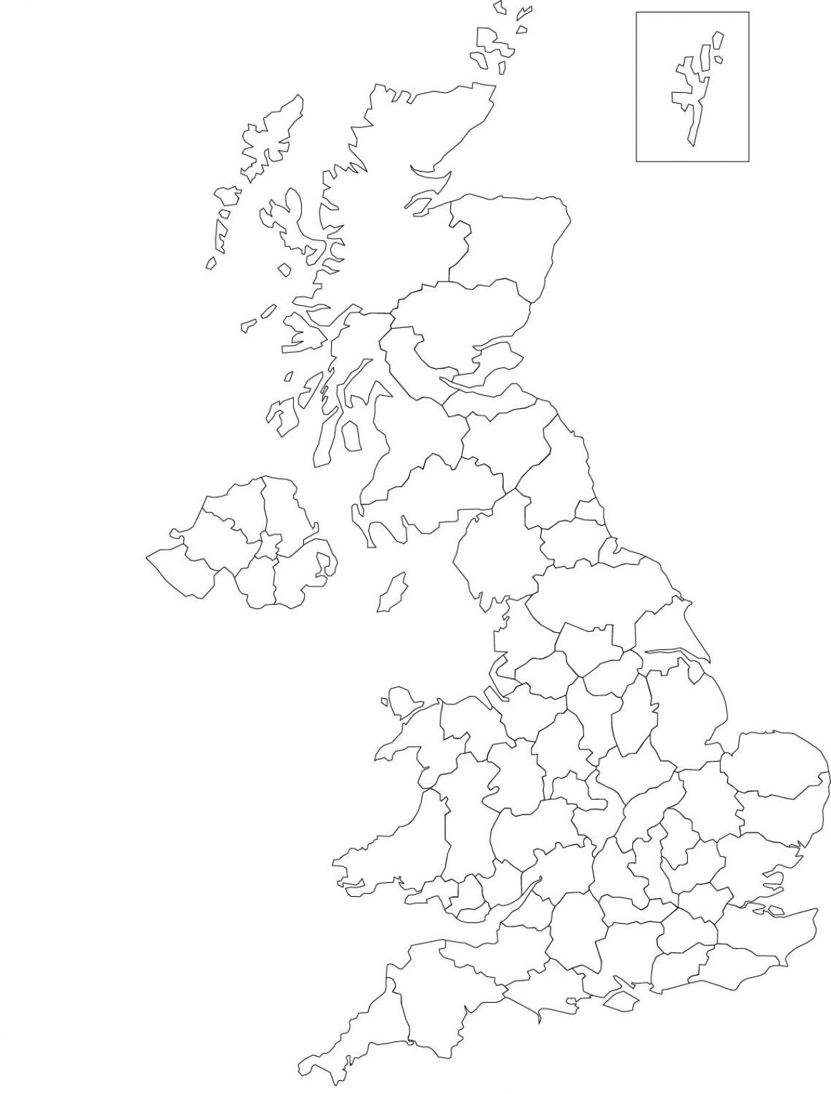 Mapa de contornos del Reino Unido