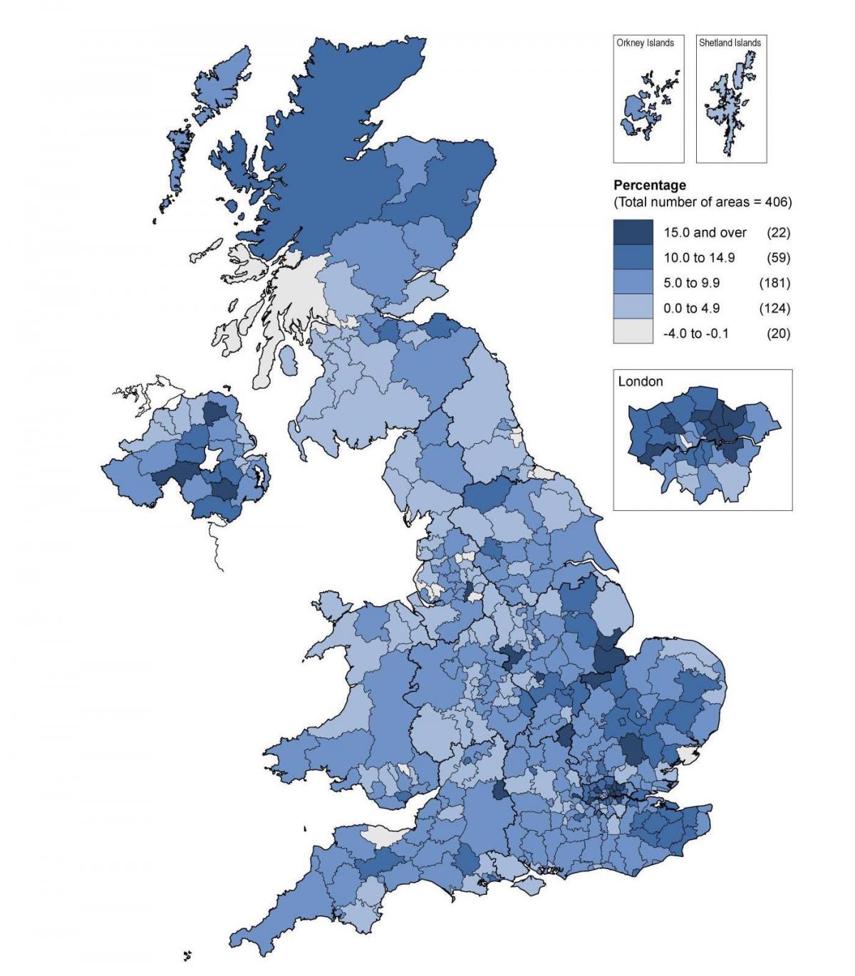 Mapa de densidad del Reino Unido (UK)