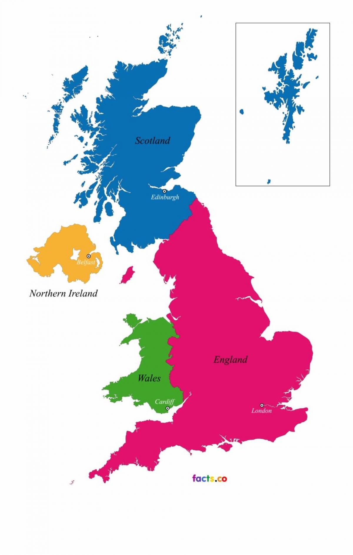 Mapa del estado del Reino Unido (UK)